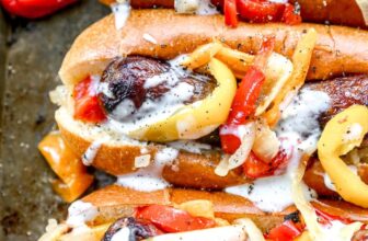 Brats with Peppers and Onions