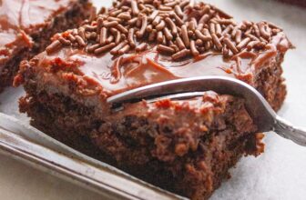 Chocolate Cake Bars with Chocolate Pudding Frosting