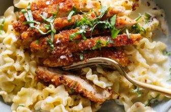 Crispy Parmesan Chicken with Creamy Lemon Pasta Recipe