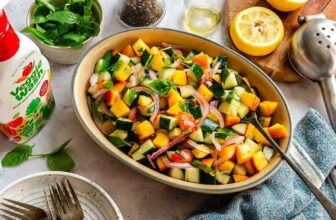 Cucumber Peach Salad – Plant-Based on a Budget