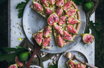 Fig Cheesecake Tart with Honey and Pistachios