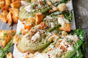 Grilled Romaine Salad • Easy, Smoky and BEST Steakhouse Salad • Two Purple Figs