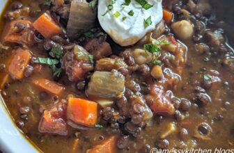Instant Pot Spicy Moroccan Lamb and Lentil Stew