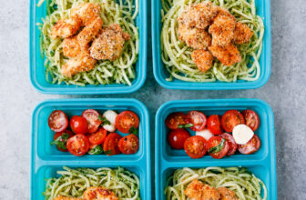 Pesto Pasta with Crispy Chicken