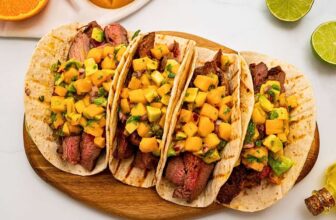 Flank Steak Tacos with Mango Salsa
