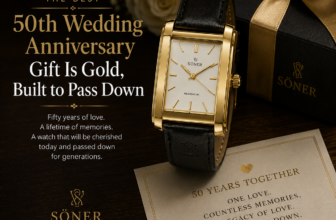 50th Wedding Anniversary Watch Gift (Gold)