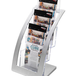 Deflecto 693645 literature rack 3 shelves Silver, Transparent