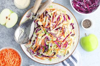 Light and Creamy Apple and Cabbage Slaw
