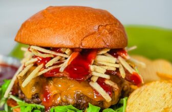 Venison Burger with Michigan Cherry BBQ Sauce