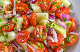 Cucumber Tomato and Onion Salad