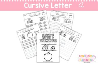 Cursive Letter A Worksheets (Free Printable for Kids)
