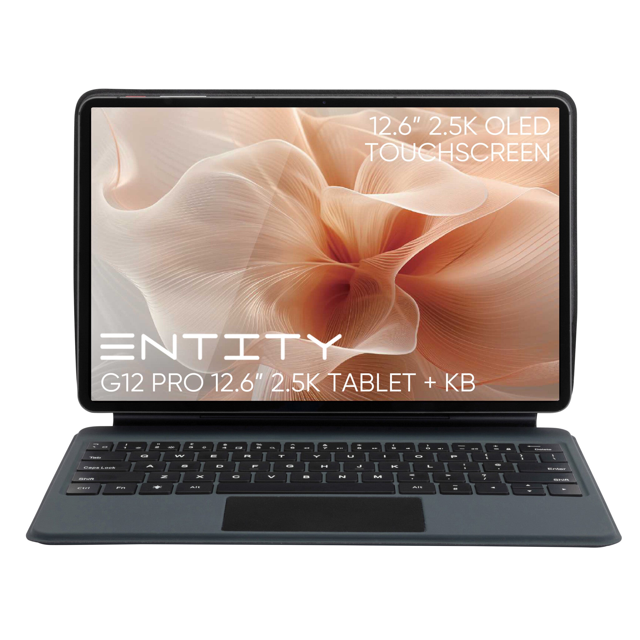Entity G12 Pro 12.6-inch 2.5K OLED Tablet + Keyboard Mediatek 8 GB 32 cm (12.6") 128 GB Wi-Fi 5 (802.11ac) Android 14 Grey