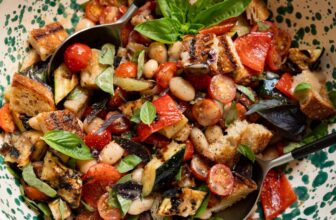 Grilled Vegetable Panzanella with Butter Beans