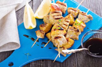 Grilled Peach Pork Kabobs |