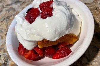 Warm Buttermilk Cake with Strawberries
