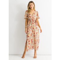 Floral Jacquard Chiffon Midi Dress
