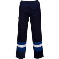 BizFlame Mens Flame Resistant Plus Trousers Navy / Royal M 32"