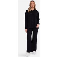 Black Textured Oversized Long Sleeves Shirt