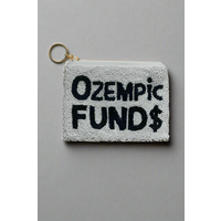 Tiana Designs Hand Beaded Ozempic Funds Coin Purse Colour: White