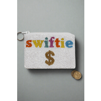 Tiana Designs Hand Beaded SWIFTIE Coin Purse Colour: White