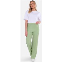 Sage Green Textured Elasticated Waist Flared Trousers
