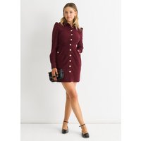 Burgundy Corduroy Mini Shirt Dress