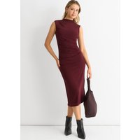 Plain Ruched Jersey Midi Dress