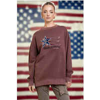 Daisy Street States and Stars Vintage Sweater Colour: Maroon Size: 14