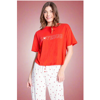 PJ Salvage Lovebug Red Cotton T-Shirt Size: S Colour: Red