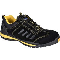 Portwest Steelite Lusum S1P HRO Safety Trainers Black / Yellow Size 10.5
