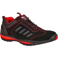 Portwest Steelite Lusum S1P HRO Safety Trainers Black / Red Size 10.5