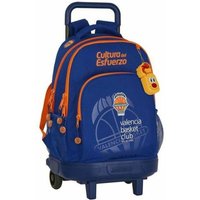 School Rucksack with Wheels Compact Valencia Basket M918 Blue Orange (33 x 45 x 22 cm)