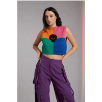 The Ragged Priest Destroy Knit Sleeveless Jumper Size: 10 Colour: Multi