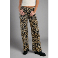 The Ragged Priest Leopard Wash Release Jeans Size: 26" Colour: Brown