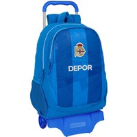 School Rucksack with Wheels R. C. Deportivo de La Coruña Blue 32 x 44 x 16 cm