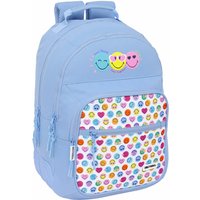 School Bag Smiley Joyful Blue Multicolour 32 x 42 x 15 cm