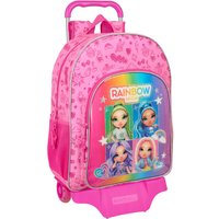 School Rucksack with Wheels Rainbow High Shine Multicolour 33 x 42 x 14 cm