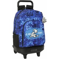 School Rucksack with Wheels El Niño Roller Blue Black 33 x 45 x 22 cm