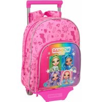 School Rucksack with Wheels Rainbow High Shine Multicolour 28 x 34 x 10 cm