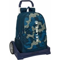 School Rucksack with Wheels Kelme Epic Navy Blue 32 x 44 x 16 cm