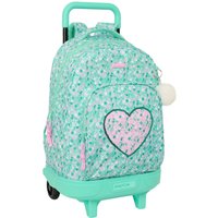 School Rucksack with Wheels Safta Cuore Mint 33 x 45 x 22 cm