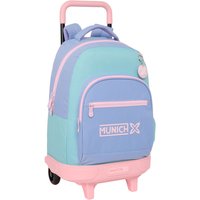 School Rucksack with Wheels Munich Mellow Blue Pink Sky blue 33 x 45 x 22 cm