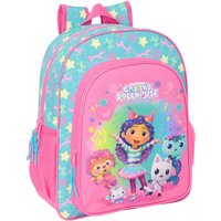 School Bag Gabby's Dollhouse Confetti Pink Turquoise 32 x 38 x 12 cm