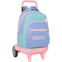 School Rucksack with Wheels Munich Mellow Blue Pink Sky blue 33 x 45 x 22 cm