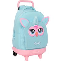 School Rucksack with Wheels Furby Sky blue 33 x 45 x 22 cm