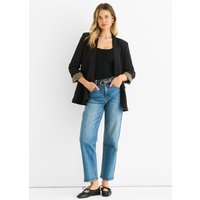 Black Contrast Animal Edge to Edge Blazer