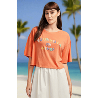 Wildfox Who's Villa Alhambra Tee Size: M Colour: Orange