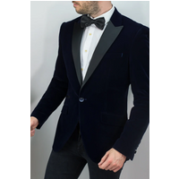 Cavani Rosa Navy Velvet Blazer