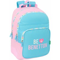 School Bag Benetton Unique Pink Turquoise 32 x 42 x 15 cm