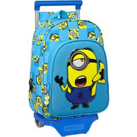 School Rucksack with Wheels Minions Minionstatic Blue (26 x 34 x 11 cm)